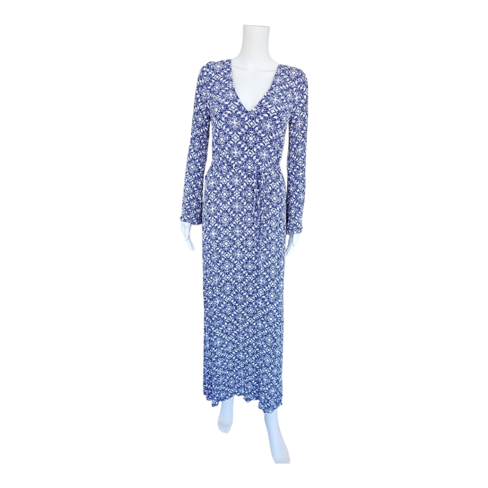 Lulu's Mandala Daydream Blue Print Maxi Dress Small - Picture 5 of 9